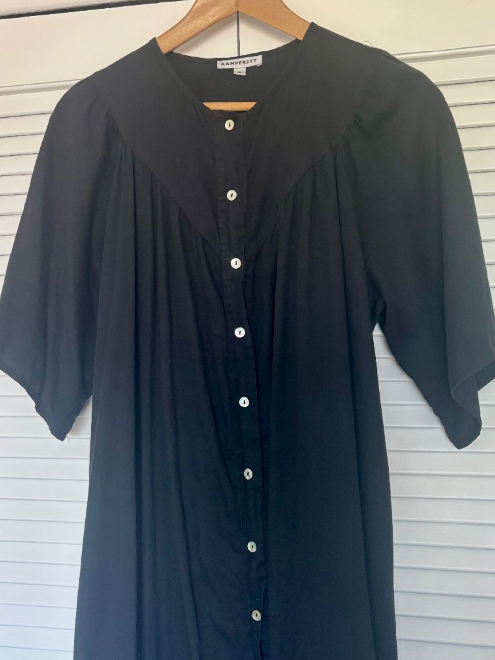 Kamperett Black Pleat Maxi Dress Cotton Light Small